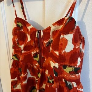 Elle Red and White Patterned Dress